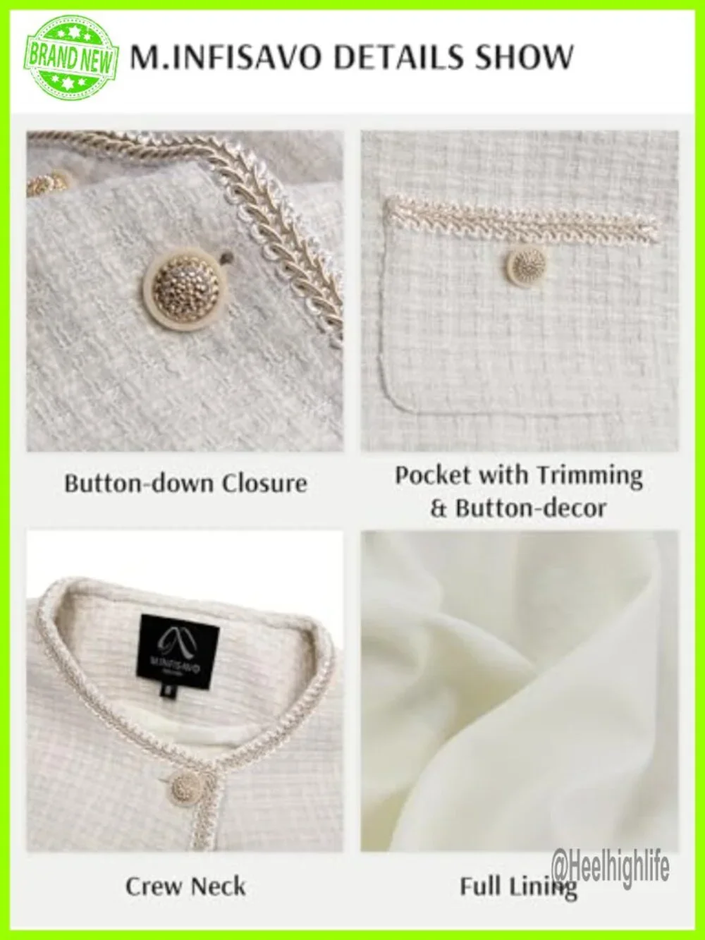Cropped Tweed Blazer Short Sleeve Open Front Business Casual Cardigan